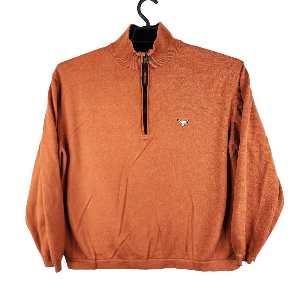 Mens Orange Vesi Sportswear Pullover Sweater 1/4 Zip Texas Longhorns Size XXL